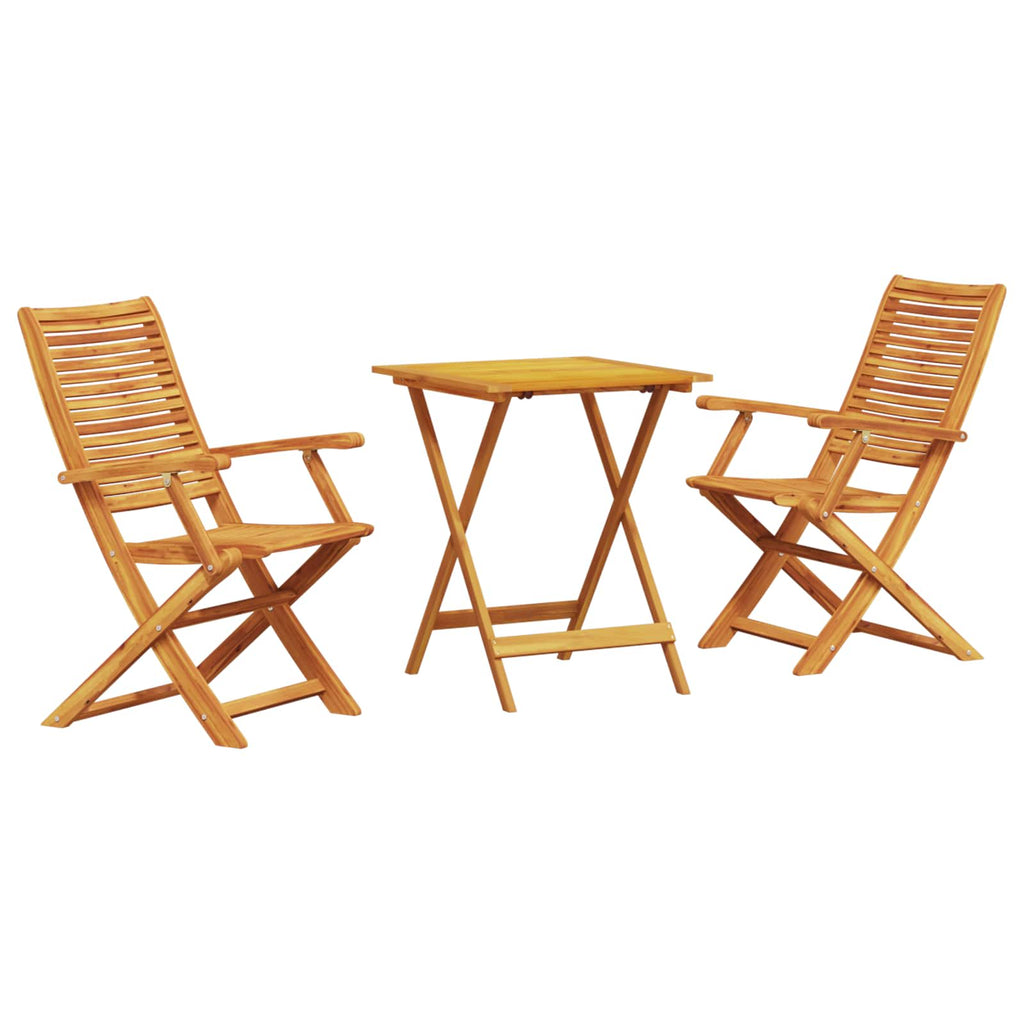 Vouw Bistro Set 3 St Bruin Massief Acaciahout