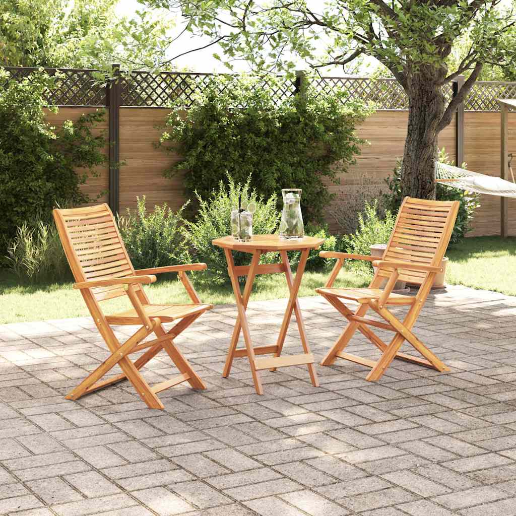 Vouw Bistro Set 3 St Bruin Massief Acaciahout
