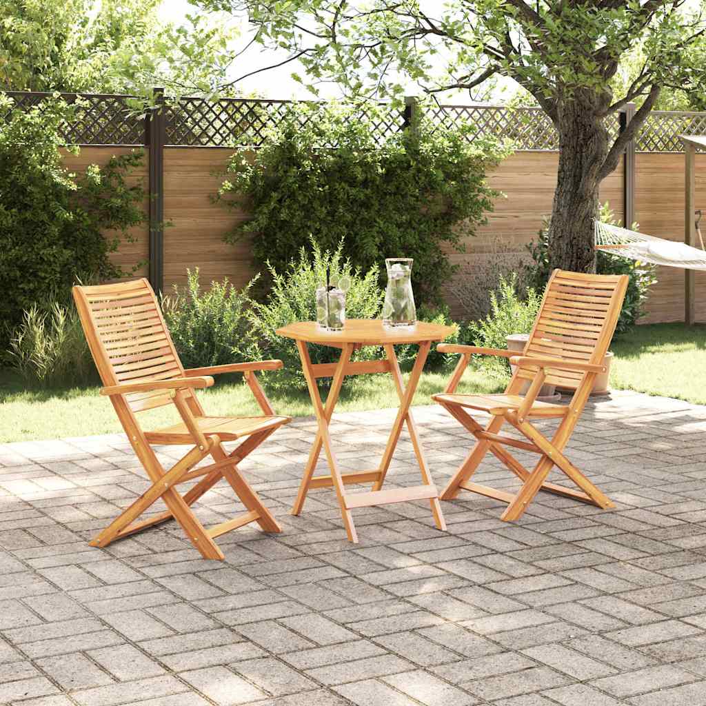 Vouw Bistro Set 3 St Bruin Massief Acaciahout