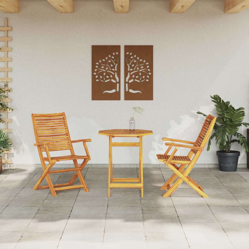 Vouw Bistro Set 3 St Bruin Massief Acaciahout