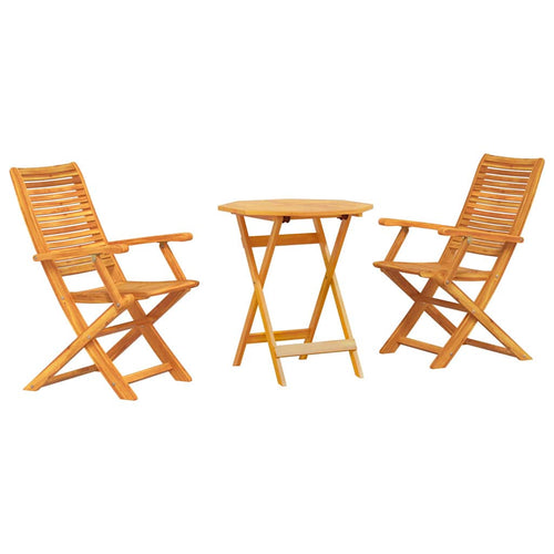 Vouw Bistro Set 3 St Bruin Massief Acaciahout