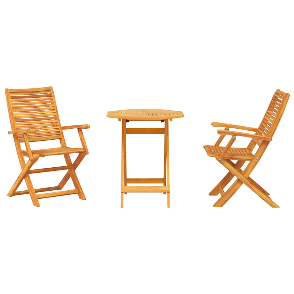 Vouw Bistro Set 3 St Bruin Massief Acaciahout