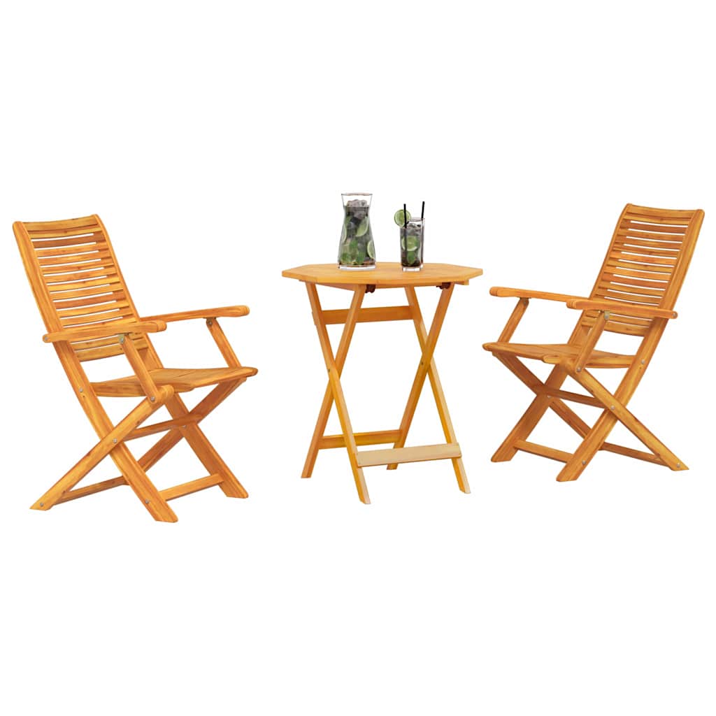 Vouw Bistro Set 3 St Bruin Massief Acaciahout