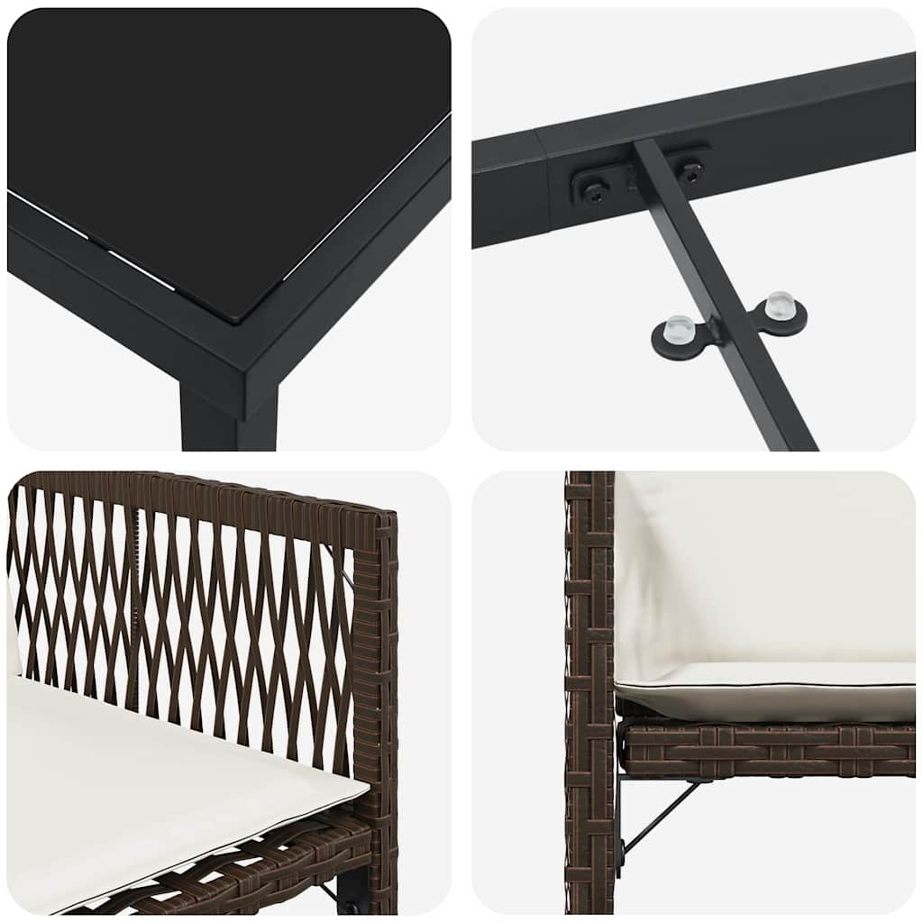 Tuin Eettafelset 5 St Poly Rattan