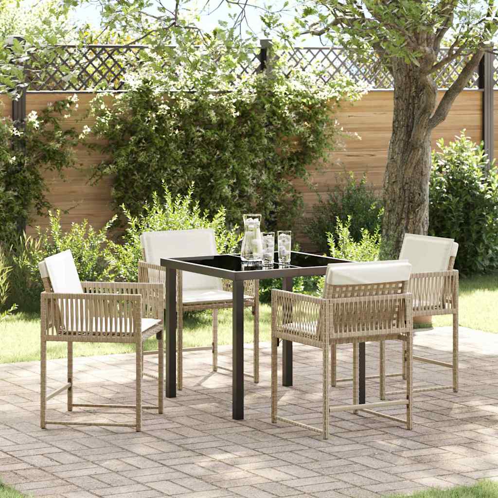 Tuin Eettafelset 5 St Poly Rattan