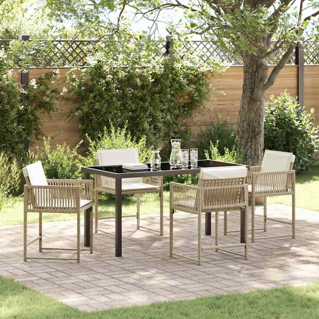 Tuin Eettafelset 5 St Poly Rattan