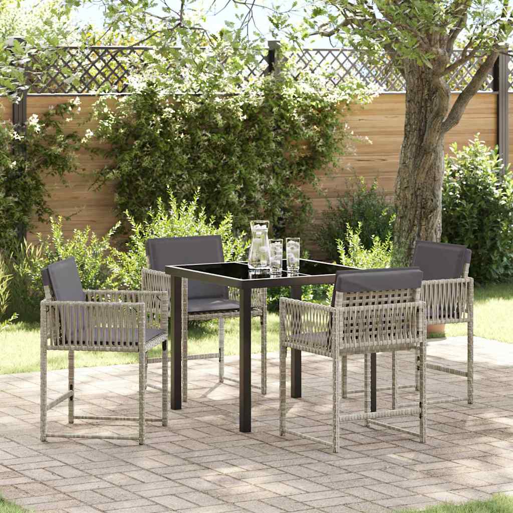 Tuin Eettafelset 5 St Poly Rattan
