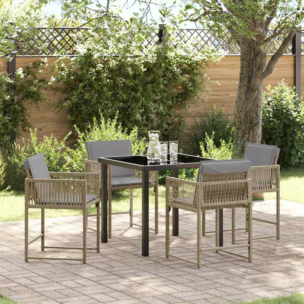 Tuin Eettafelset 5 St Poly Rattan