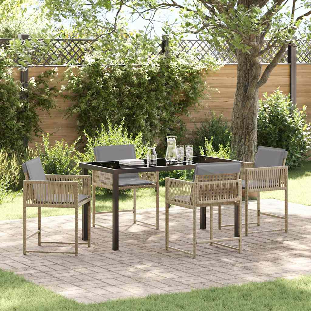 Tuin Eettafelset 5 St Poly Rattan