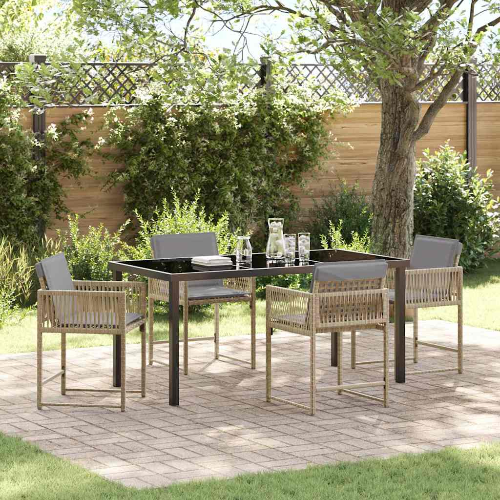 Tuin Eettafelset 5 St Poly Rattan