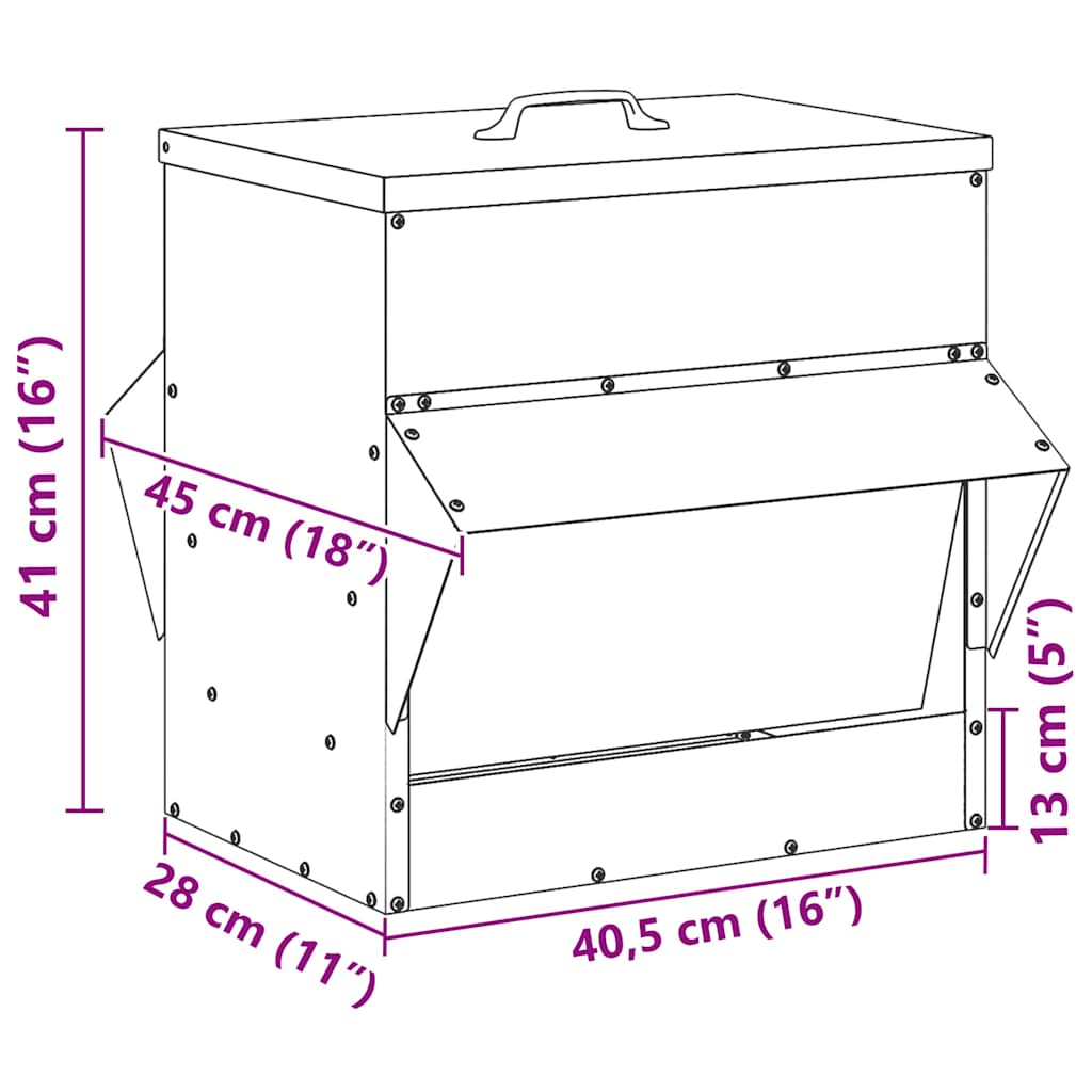 Kip Voerbak 40,5 X 45 X 41 Cm 20 Kg