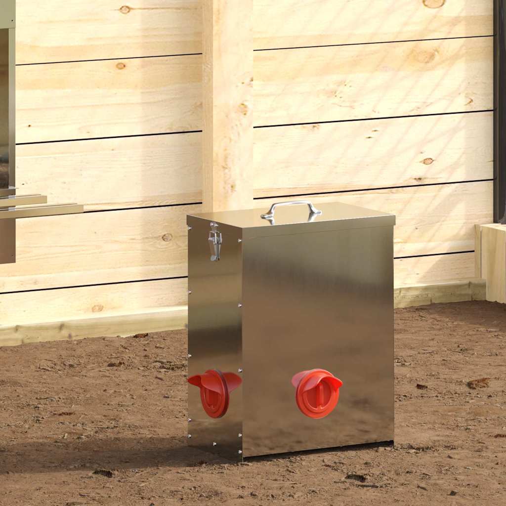 Kip Voerbak 2 Zilver 32,5 X 20,5 X 43 Cm 25 Kg