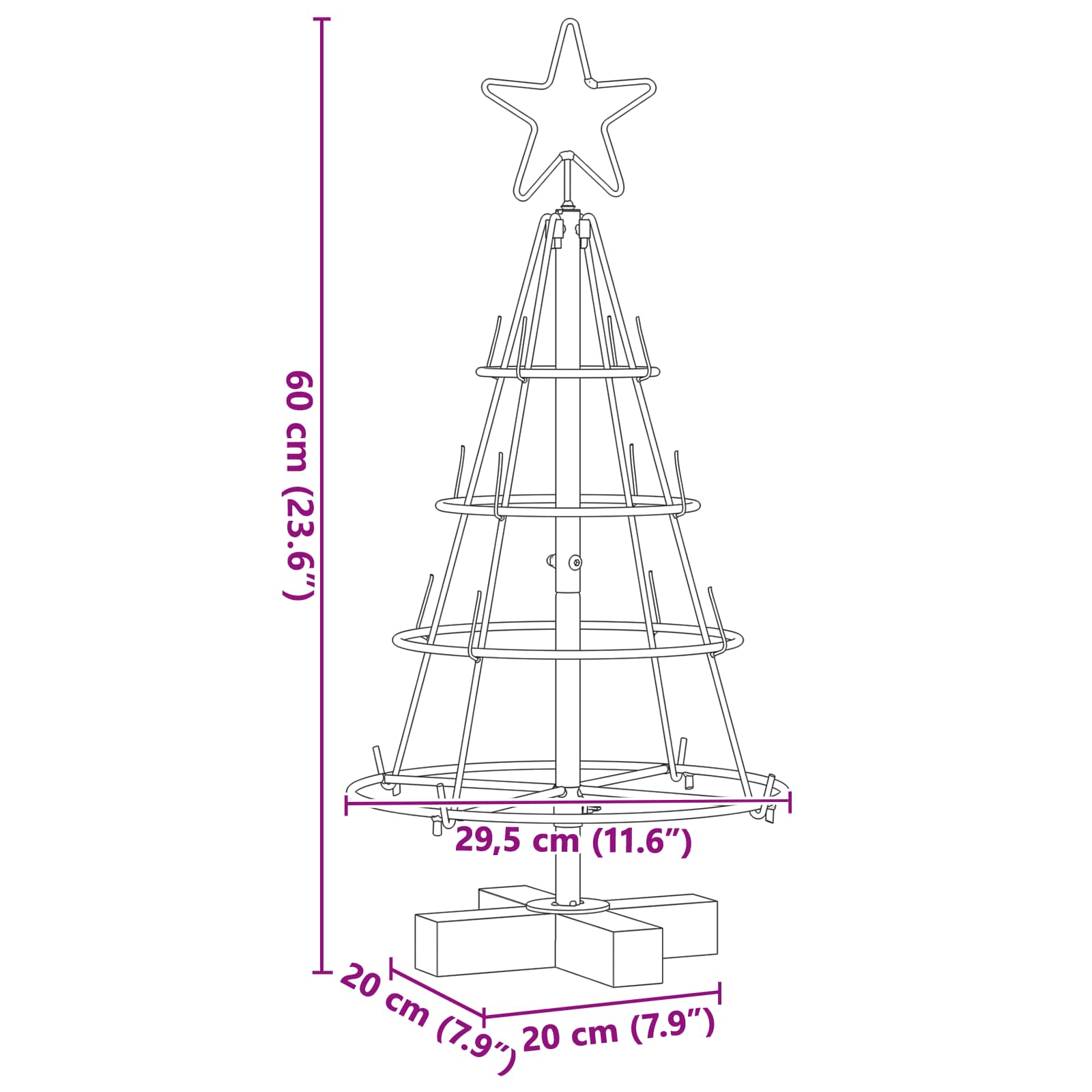 Kerst Cone Boom Met Standaard Staal