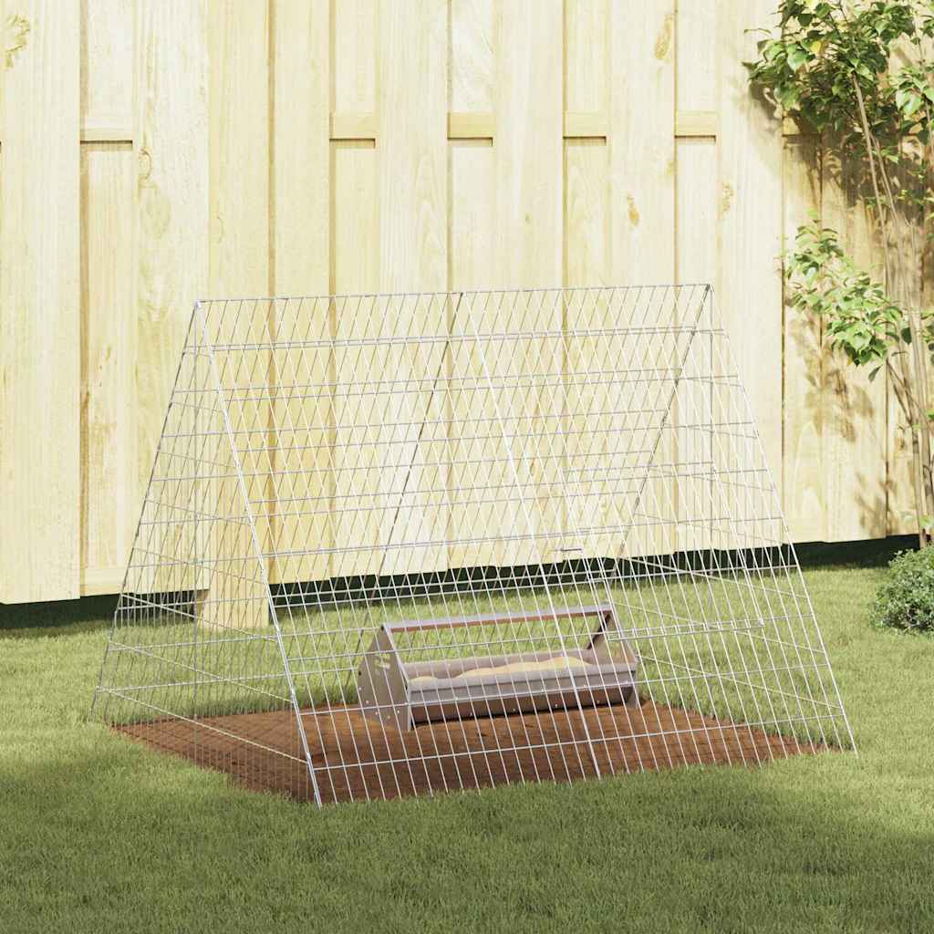 Kippenhok Zilver 650 X 100 X 85 Cm Gegalvaniseerd Staal