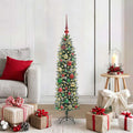 Kunstmatige Slanke Kerstboom Groen En Wit