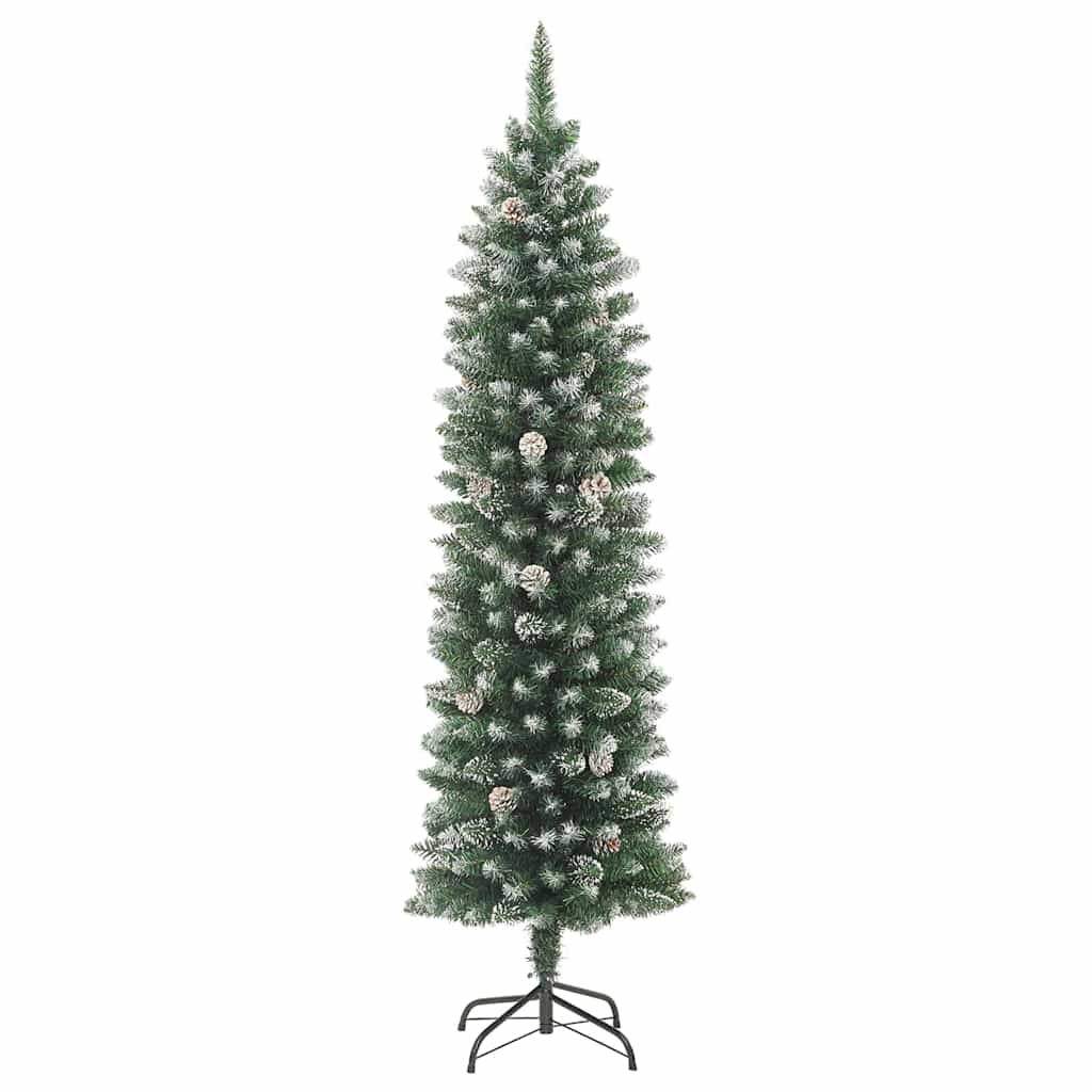 Kunstmatige Slanke Kerstboom Groen En Wit