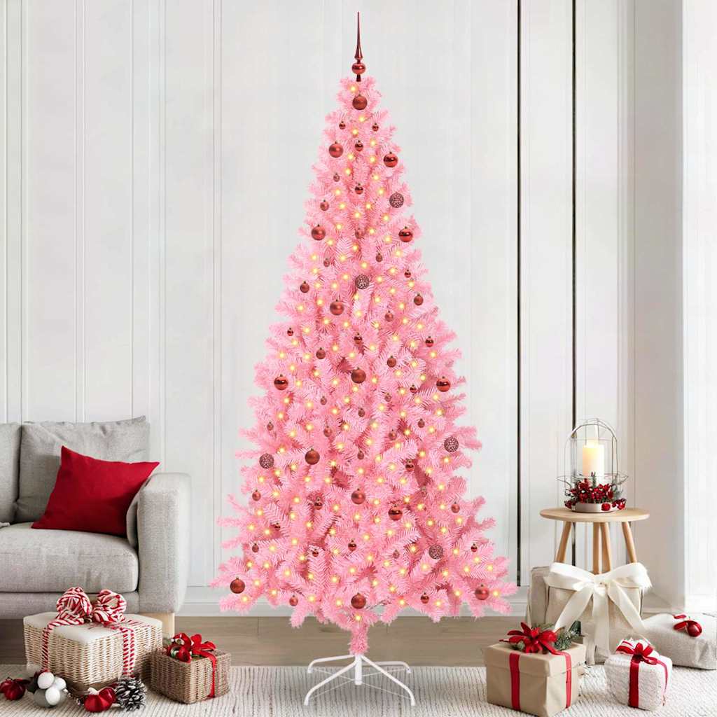 Kerstboom Met 300 Led Met Standaard Pvc Roze