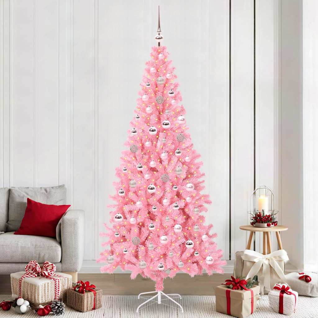 Kerstboom Met 300 Led Met Standaard Pvc Roze