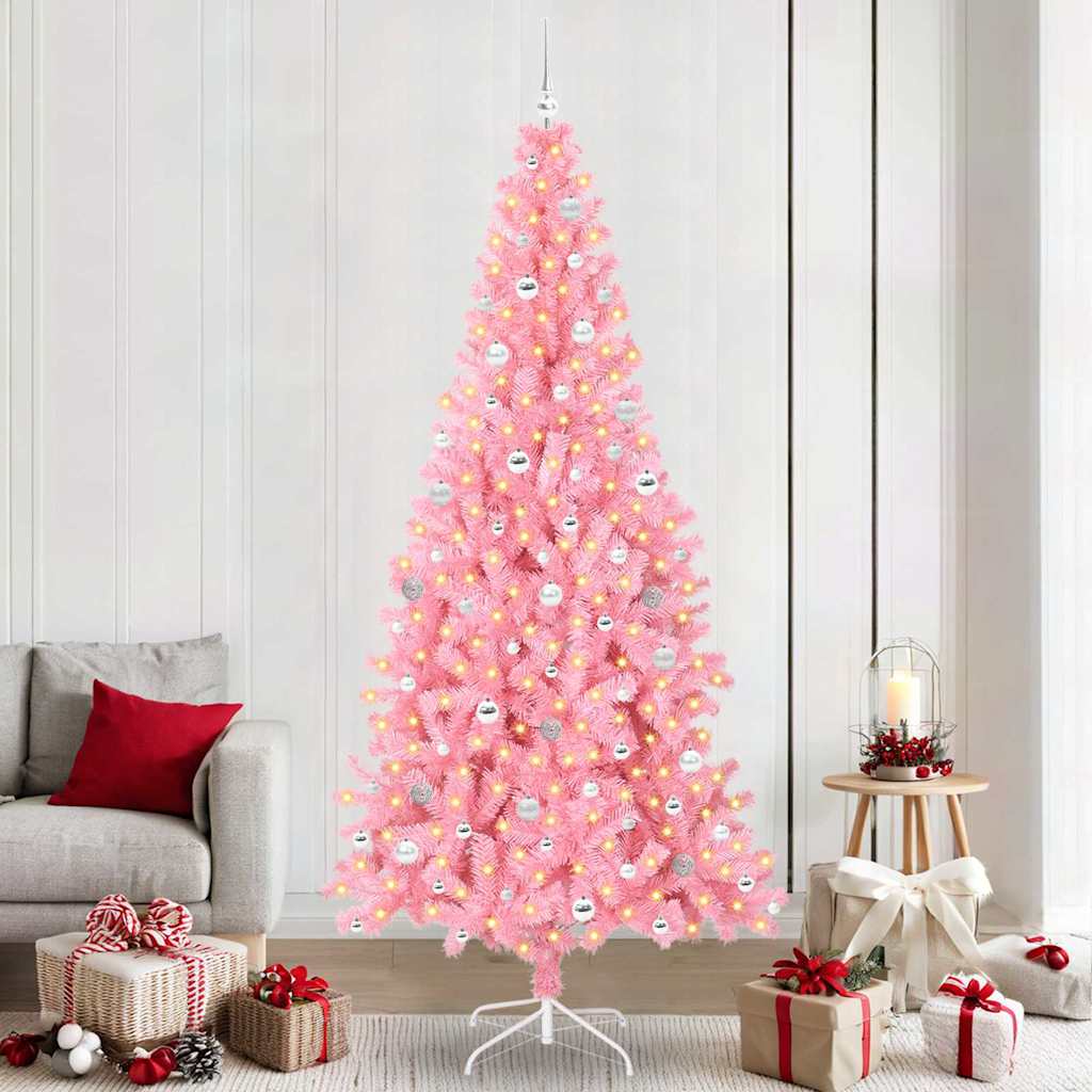 Kerstboom Met 300 Led Met Standaard Pvc Roze