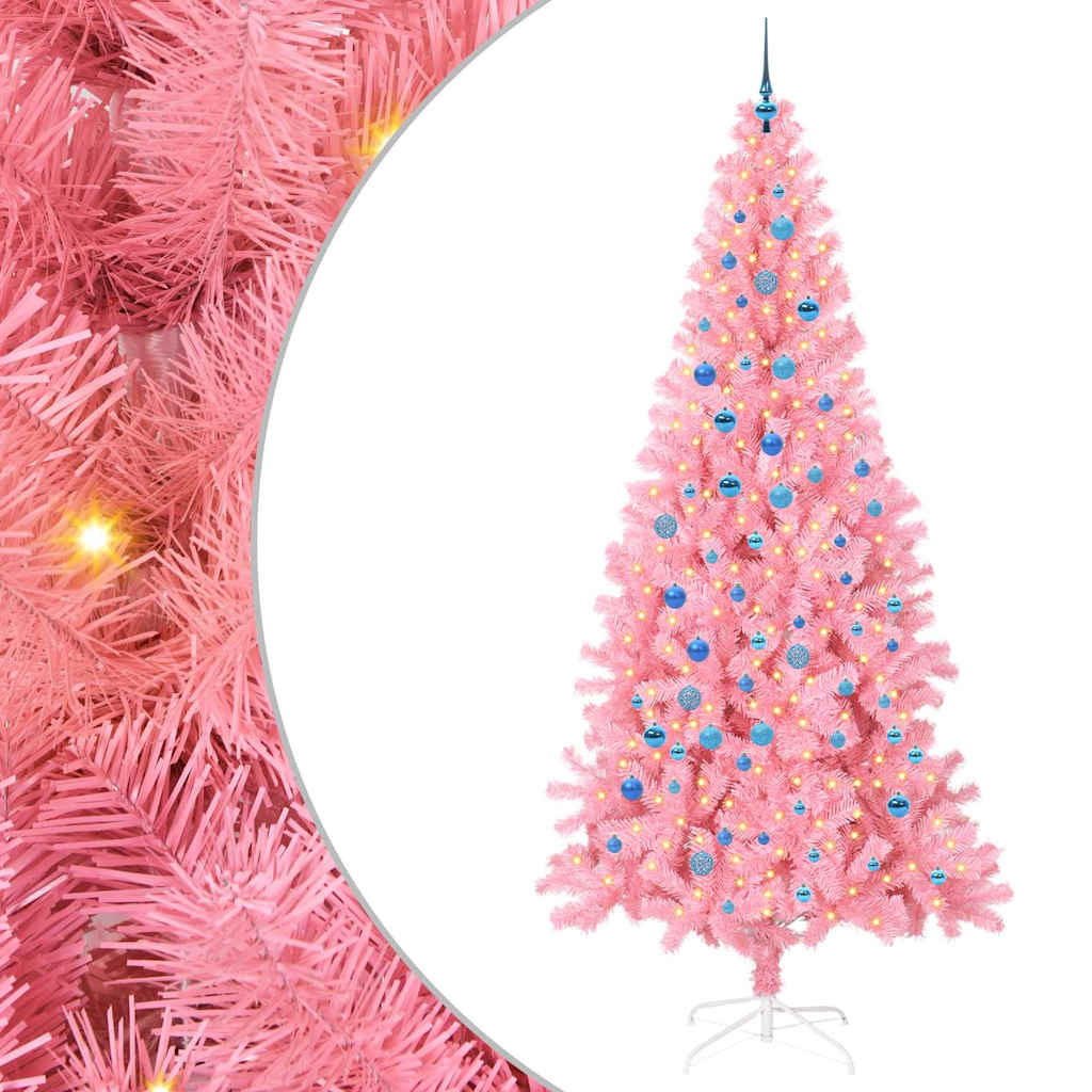 Kerstboom Met 300 Led Met Standaard Pvc Roze