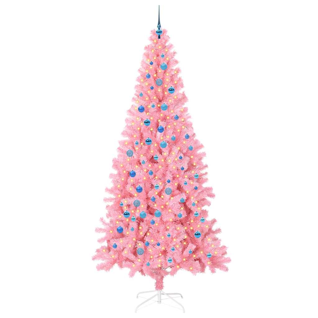 Kerstboom Met 300 Led Met Standaard Pvc Roze