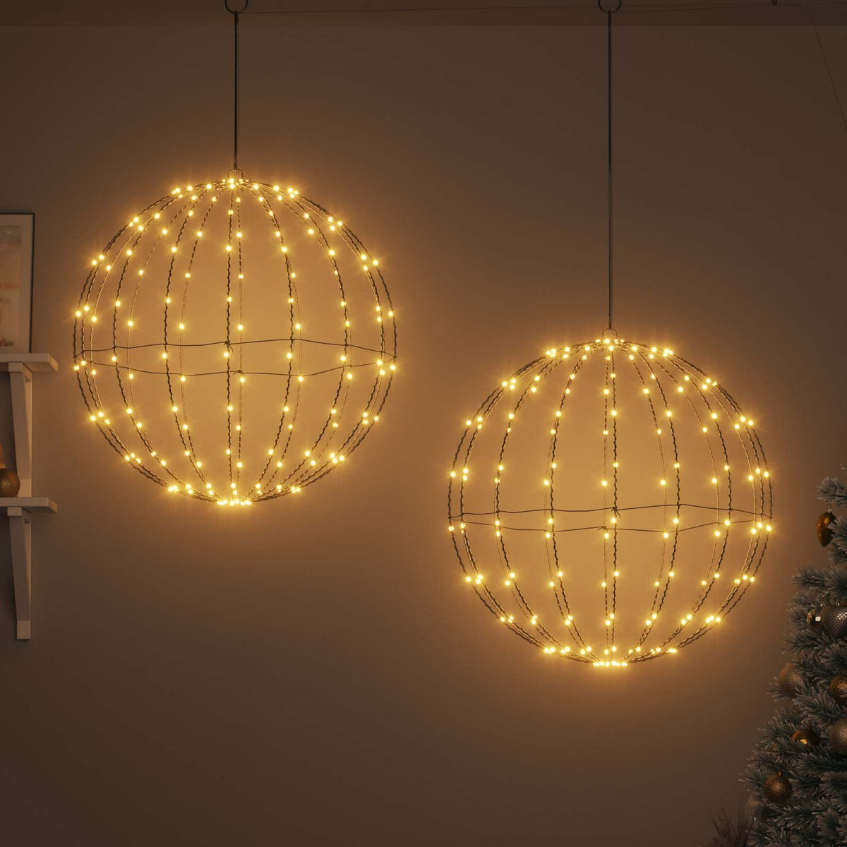Bal 2 St 60 X 60 X 62 Cm Metaal 384 Led's