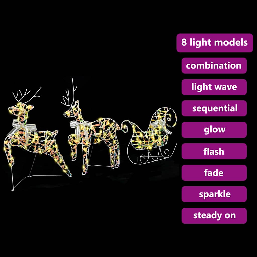 Led Rendieren 3 St 60 Led's Warmwit 44 X 18 X 65,5 Cm Pet
