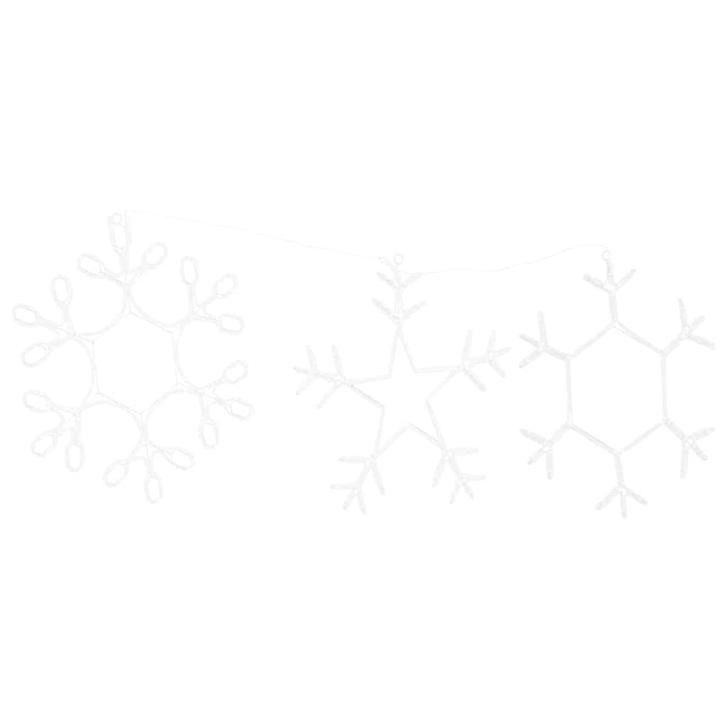 Kerst Sneeuwvlok 252 Led's Warmwit 44,5 X 38 Cm Pvc