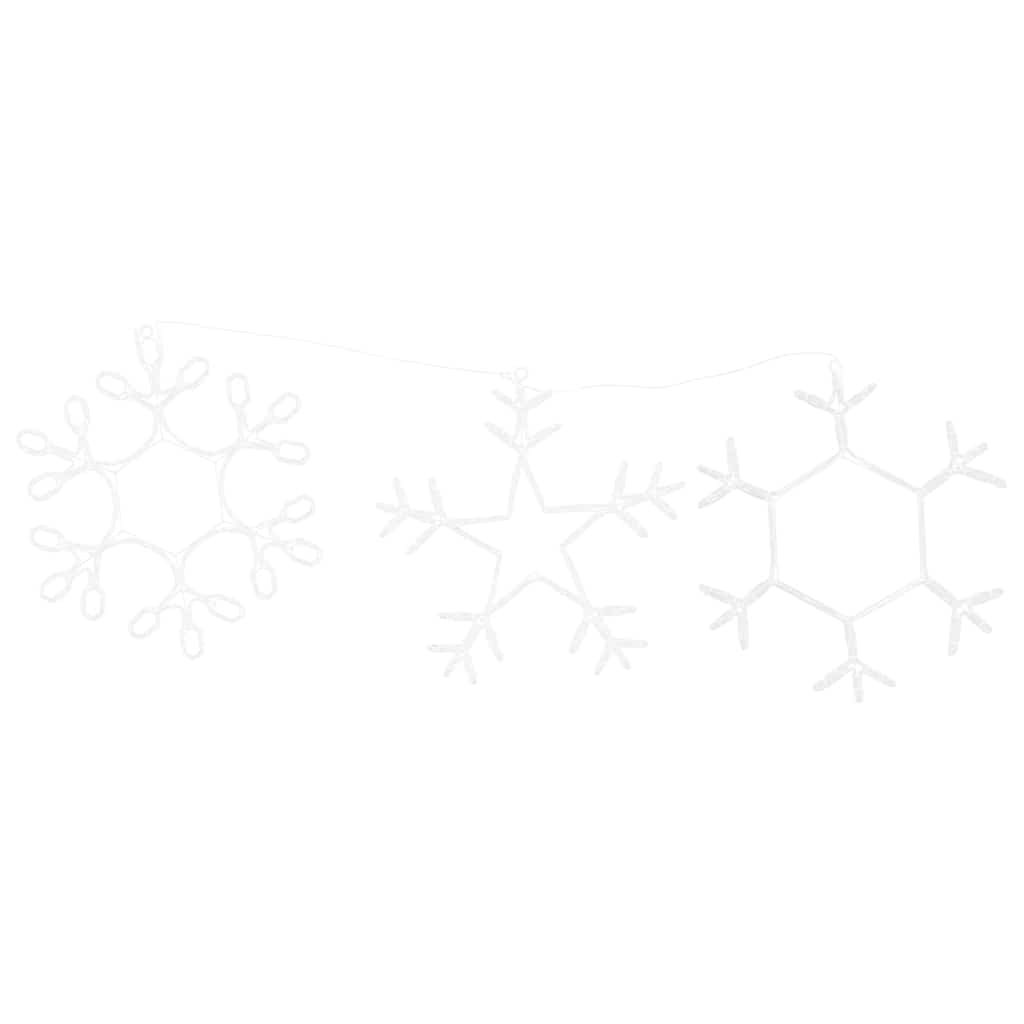 Kerst Sneeuwvlok 252 Led's Warmwit 44,5 X 38 Cm Pvc