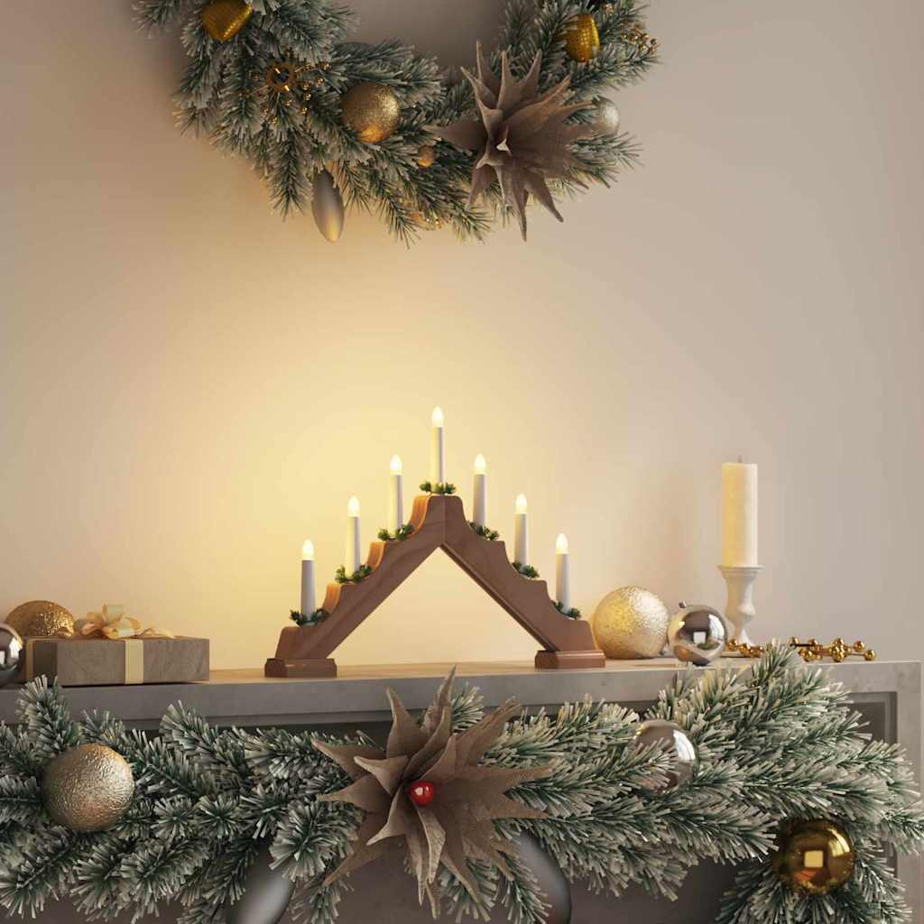 Kerst Kaars Brug 3 St 7 Led's Warmwit 39.5 X 5 X 29 Cm