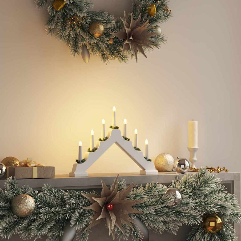 Kerst Kaars Brug 3 St 7 Led's Warmwit 39.5 X 5 X 29 Cm