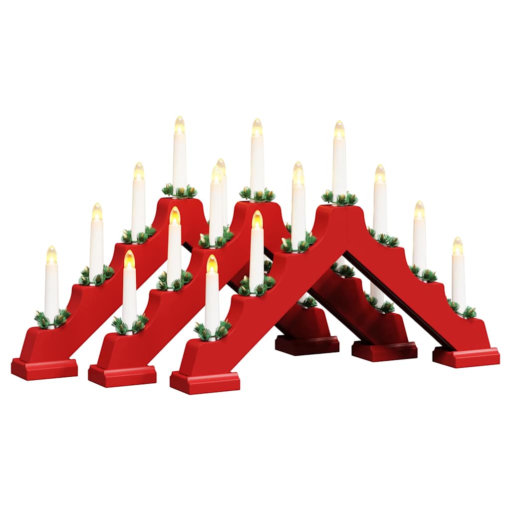 Kerst Kaars Brug 3 St 7 Led's Warmwit 39.5 X 5 X 29 Cm