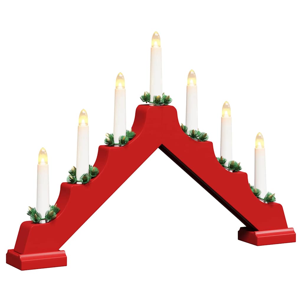 Kerst Kaars Brug 3 St 7 Led's Warmwit 39.5 X 5 X 29 Cm