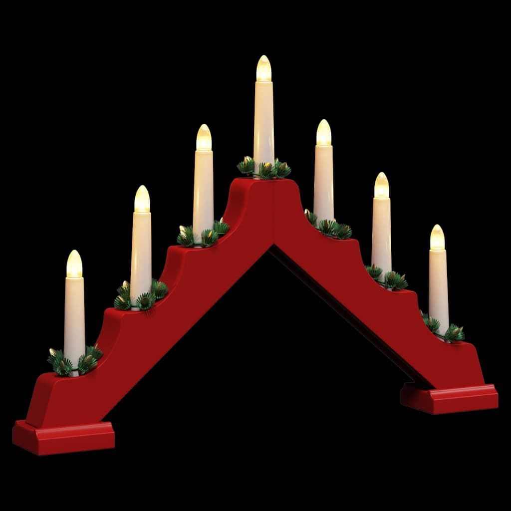 Kerst Kaars Brug 3 St 7 Led's Warmwit 39.5 X 5 X 29 Cm
