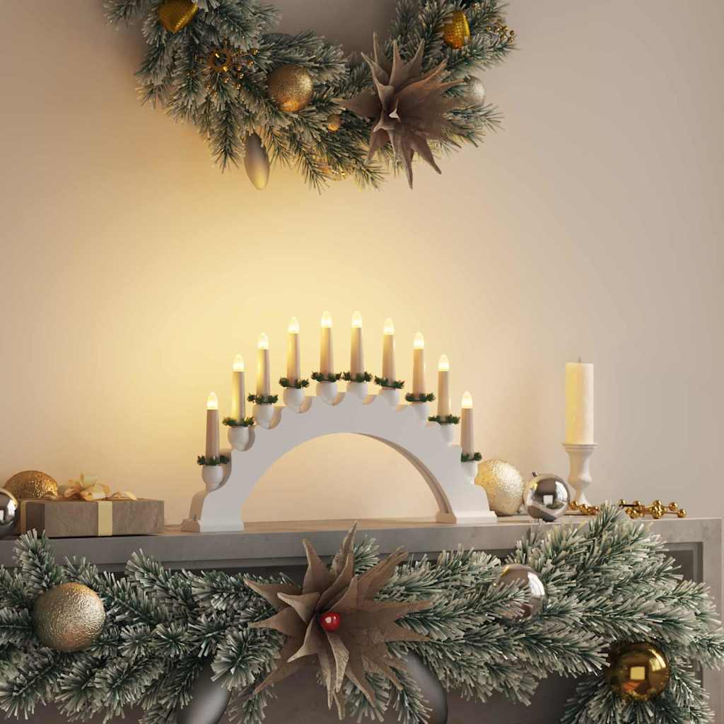 Kerst Kaarsenboog Met 10 Led Kaarsen 3 St Led's Warmwit