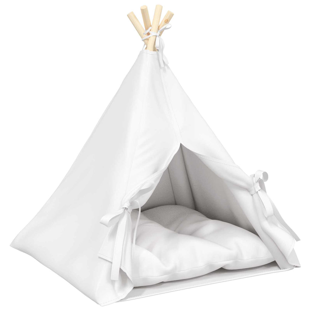Dieren Teepee Met Kussen Wit 60 X 60 X 70 Cm Polyester