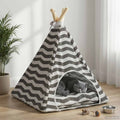Dieren Teepee Met Kussen Wit En Grijs 40 X 40 X 50 Cm Polyester