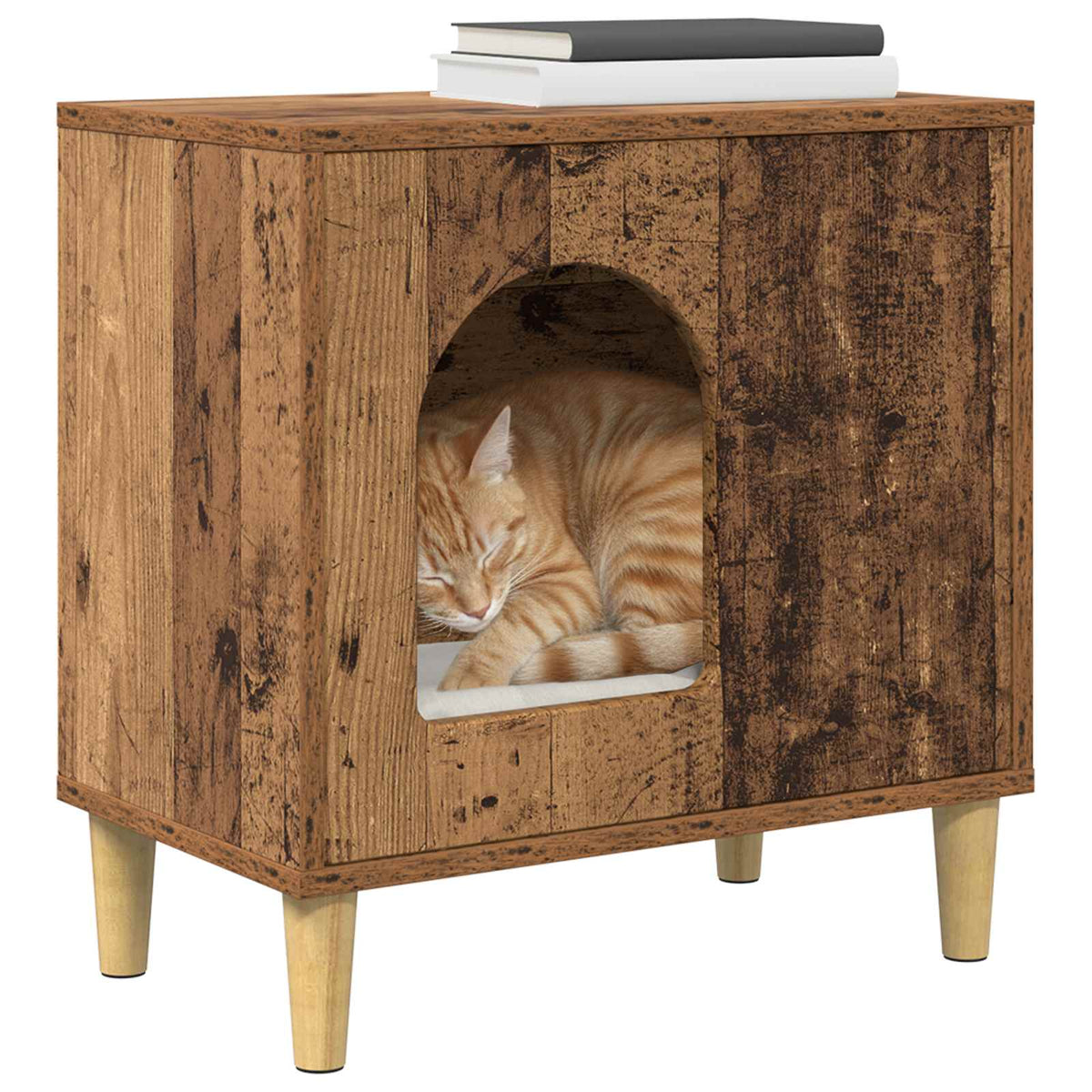 Kattenhuis Oudhout 51 X 30 X 52 Cm Bewerkt Hout