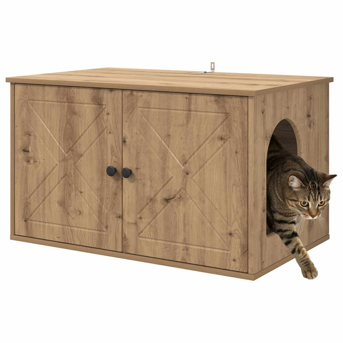 Kattenhuis 85 X 55 X 50,5 Cm Bewerkt Hout