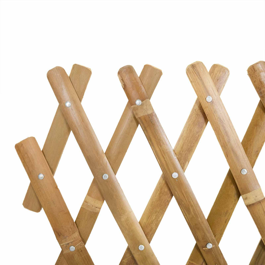 Uitschuifbaar Plantenrek 2 Pcs Licht Bruin 100 X 105 Cm Bamboe