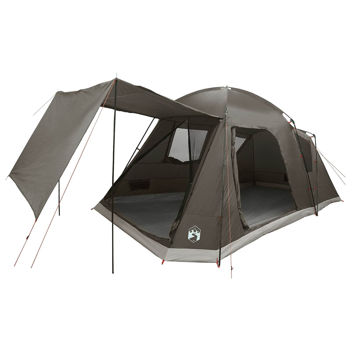 Huisje Tent 8-Persoons Bruin Grijs Polyester En Staal