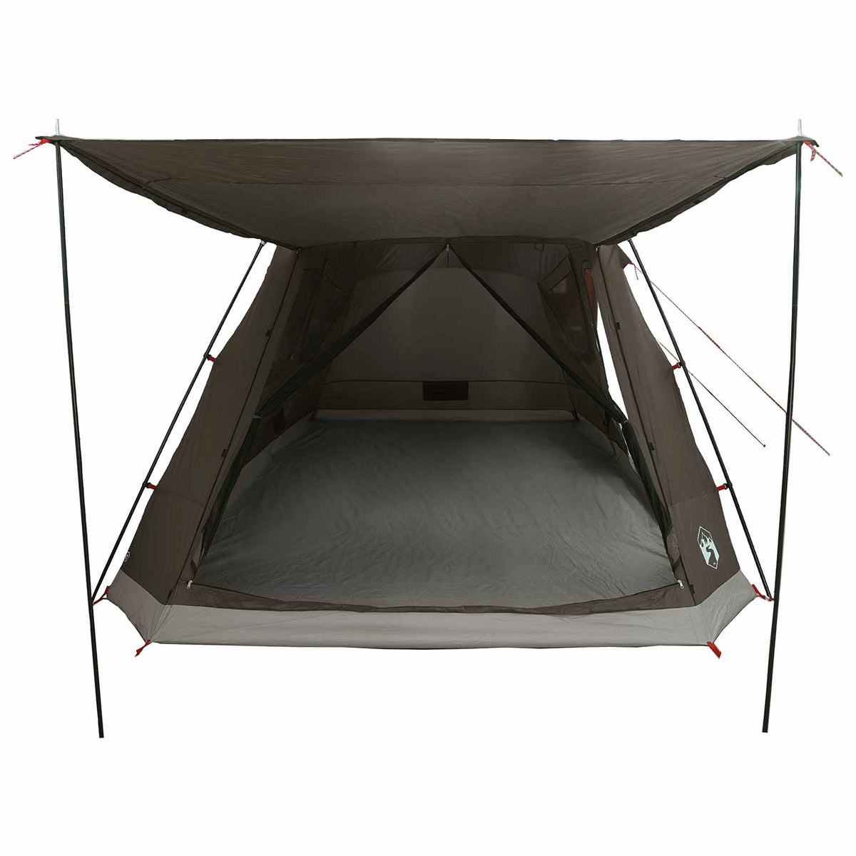 Huisje Tent 8-Persoons Bruin Grijs Polyester En Staal