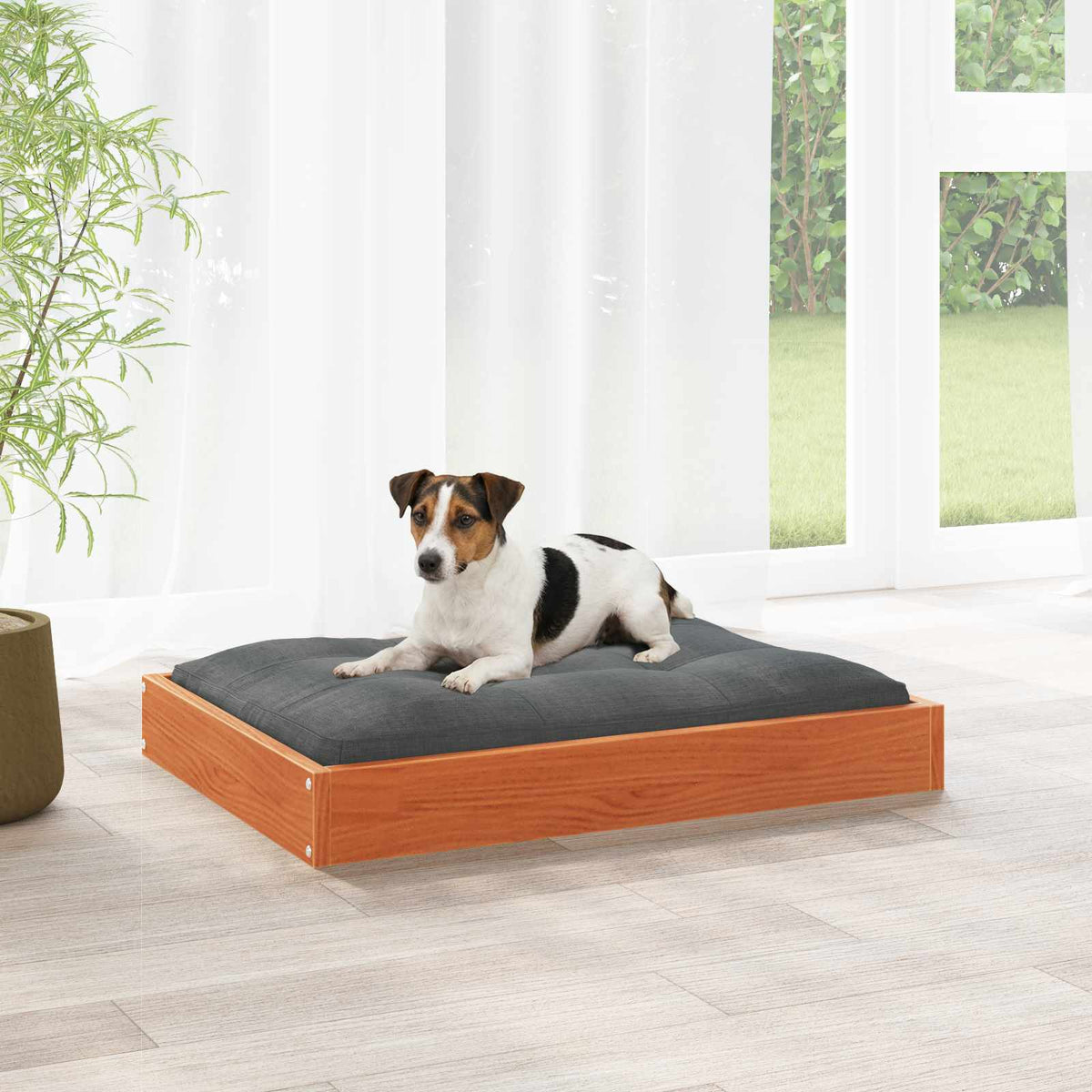 Hondenmand 61,5X49X9 Cm Massief Grenenhout