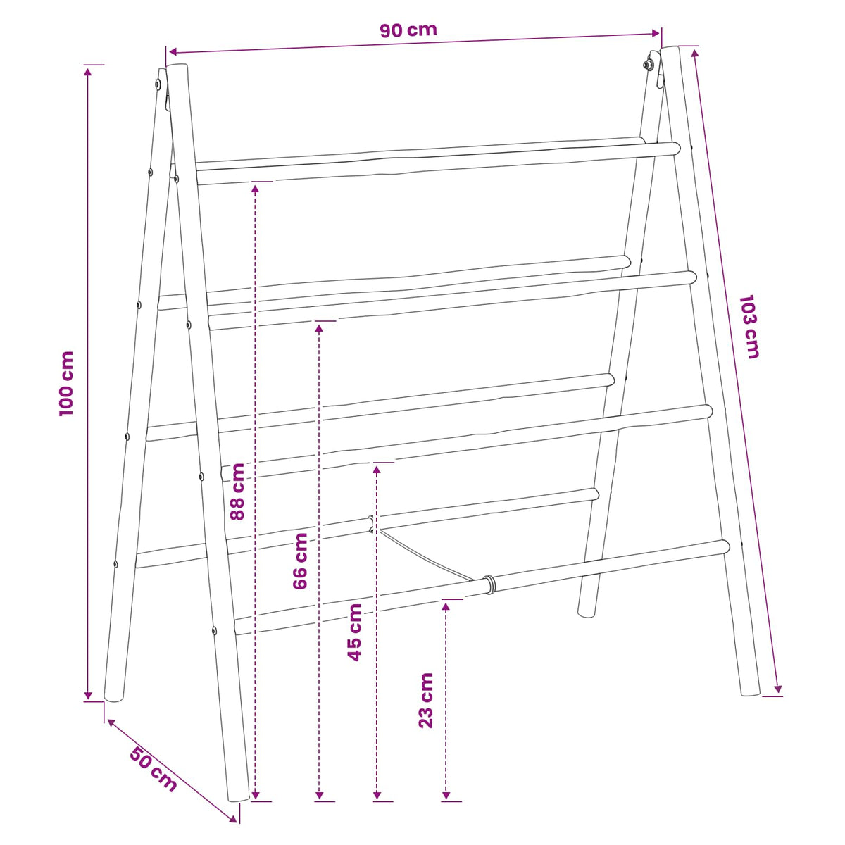 Dubbelzijdige Dekbedladder Bamboe