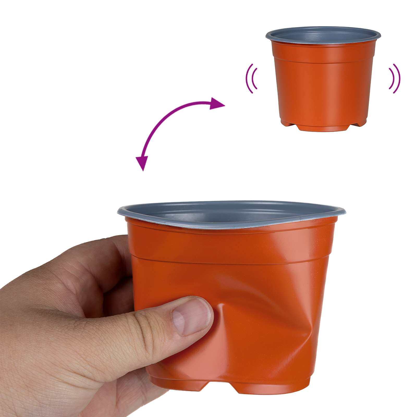 Ronde Bloempot 200 Pcs Terracotta Ø 10 X 8 Cm Kunststof