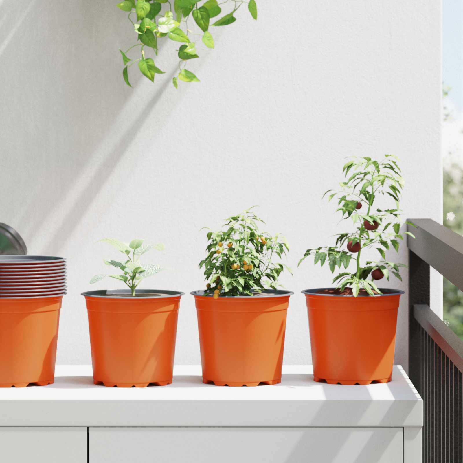 Ronde Bloempot 200 Pcs Terracotta Ø 10 X 8 Cm Kunststof