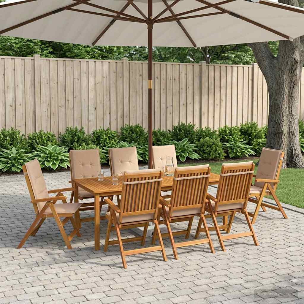 Tuin Eettafelset 7 St Bruin Massief Acaciahout