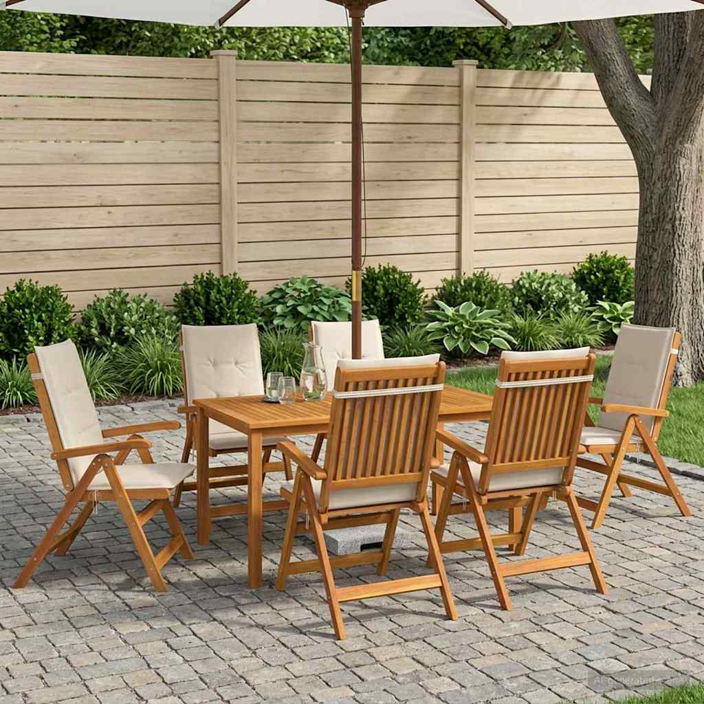 7-Delige Tuinset 180X90X75 Cm Massief Acaciahout