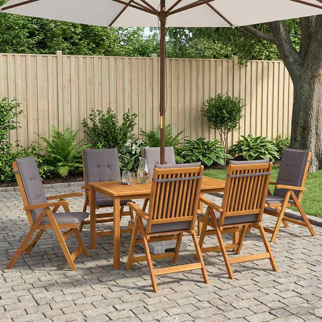 7-Delige Tuinset 180X90X75 Cm Massief Acaciahout