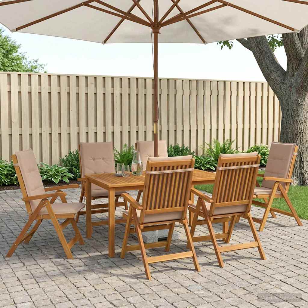 7-Delige Tuinset 180X90X75 Cm Massief Acaciahout